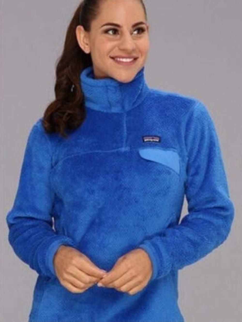 Patagonia Electric Blue Teddy Fleece Pullover